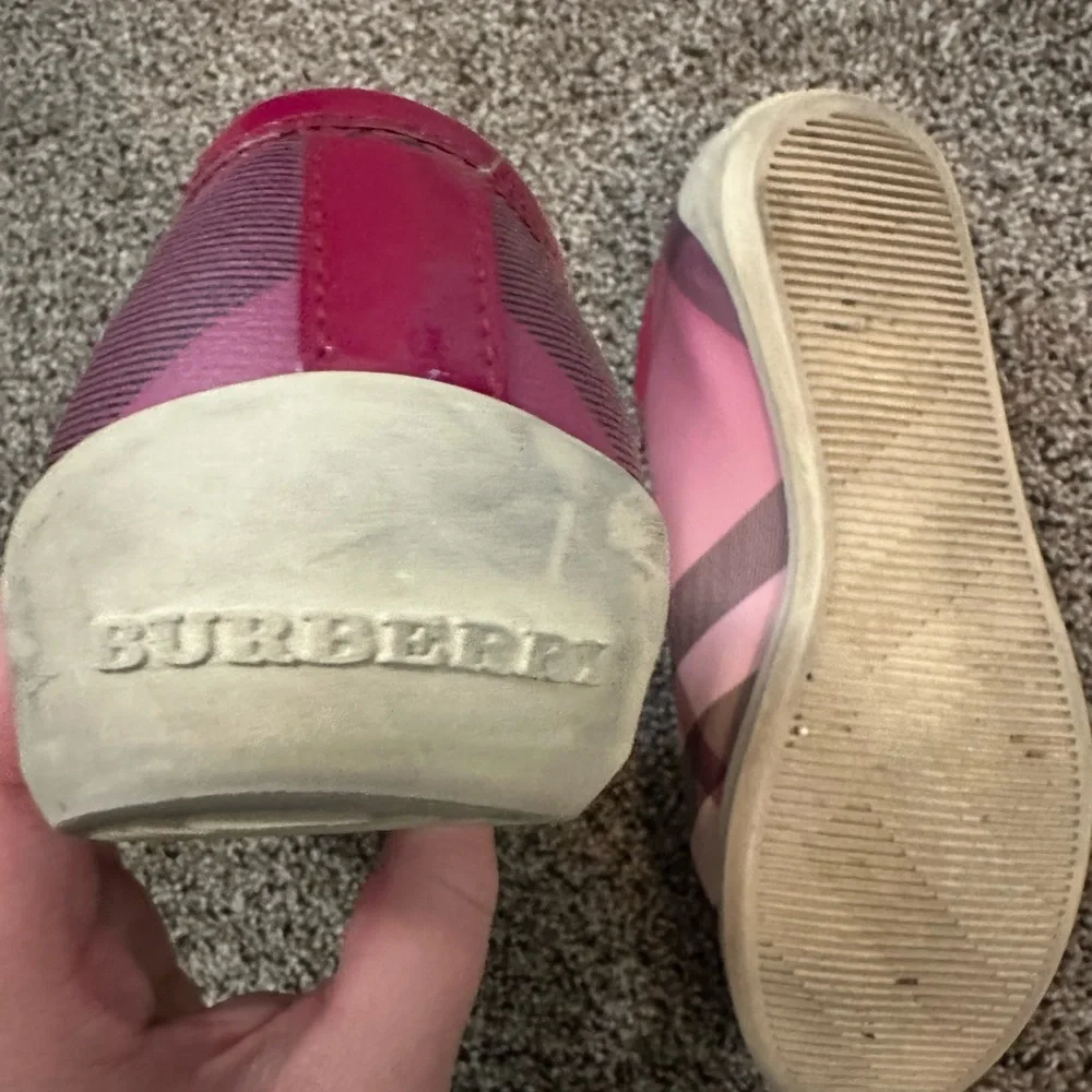 Burberry Pink Plaid Sneakers - Picture 4 of 6